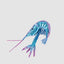 Lester Glitter Prawn Ornament Blue Pink