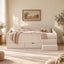 Artiss Single Upholstered Daybed with Side Stairs & Storage Drawers, Beige