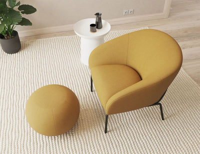 Solace Lounge Chair - Tuscan Yellow - Matt Black Legs