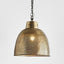 Riva Small - Antique Brass - Perforated Iron Dome Pendant Light