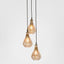 Lustre Teardrop Cluster - Pale Gold - Stone Effect Glass 3 Teardrop Pendant Light Cluster