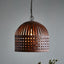 Esch Small - Rust - Woven Iron Strips Pendant Light