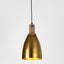 Lewis - Antique Brass - Tall Dome Pendant Light With Wooden Top