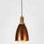 Lewis - Antique Copper - Tall Dome Pendant Light With Wooden Top