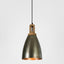 Lewis - Zinc - Tall Dome Pendant Light With Wooden Top
