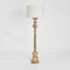 Rook Large Base Only - Natural - Turned Wood Pillar Floor Lamp Base Only
