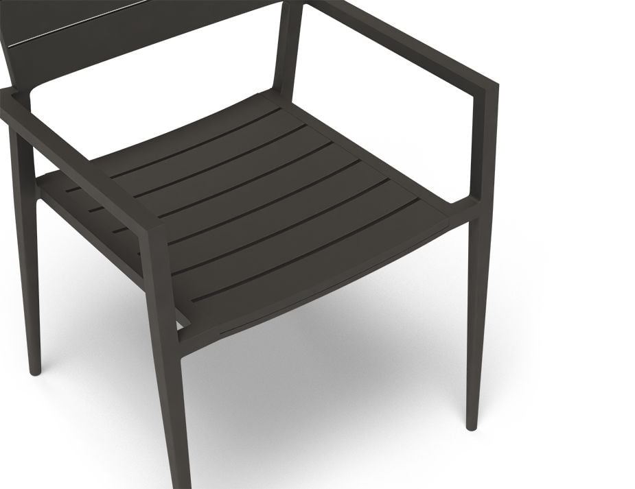 Halki Chair - Outdoor - Charcoal - With Dark Grey Cushion