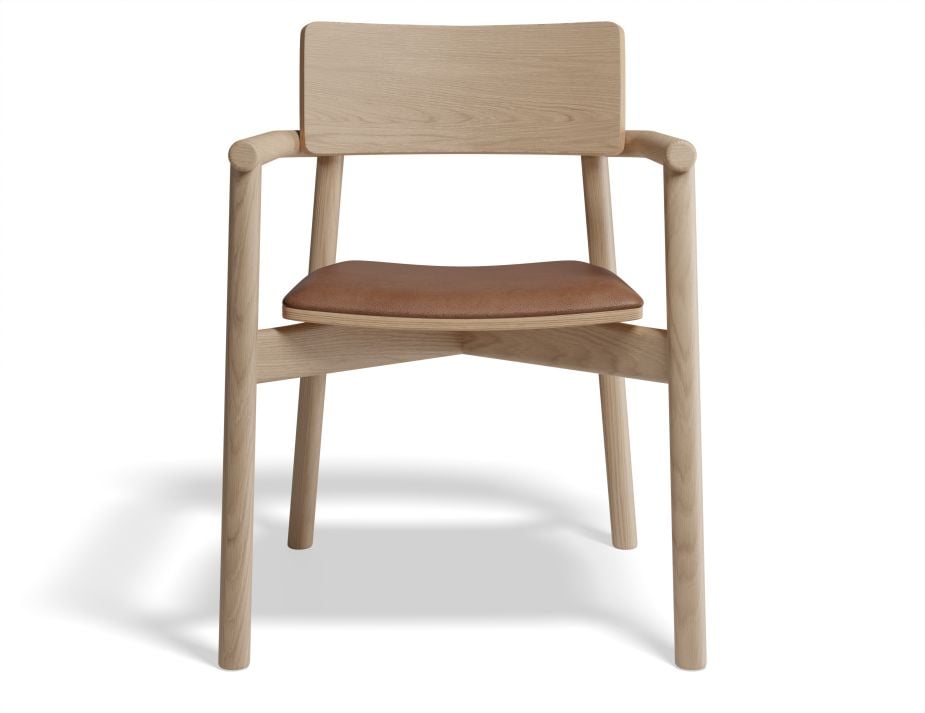 Andi Armchair - Natural - with Pad - with Charcoal Fabric Cushion