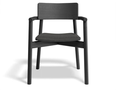 Andi Armchair - Black Ash with Pad - with Charcoal Fabric Cushion