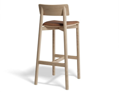 Andi Stool - Natural with Pad - 66cm Seat Height Charcoal Fabric Seat Pad