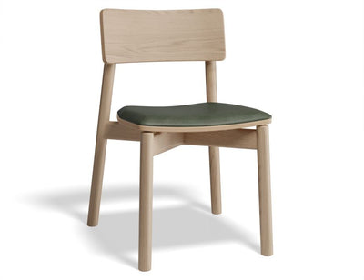 Andi Chair - Natural with Pad - Light Grey Fabric Seat Pad