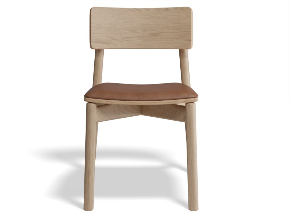 Andi Chair - Natural with Pad - Charcoal Fabric Seat Pad