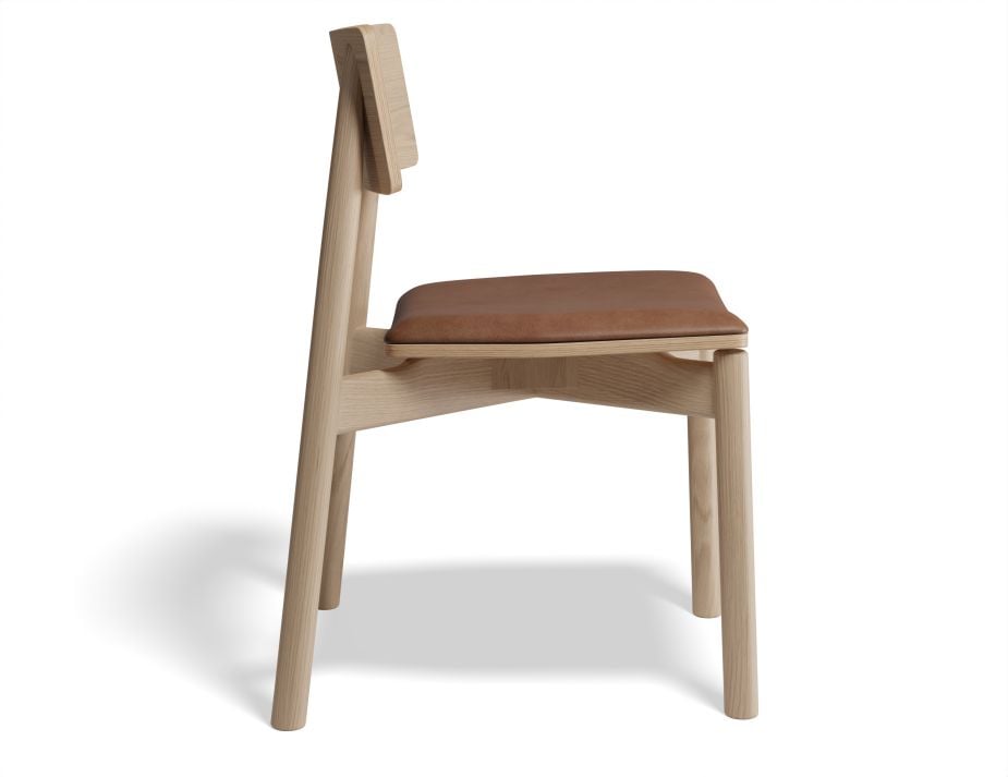 Andi Chair - Natural with Pad - Light Grey Fabric Seat Pad