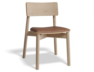 Andi Chair - Natural with Pad - Light Grey Fabric Seat Pad