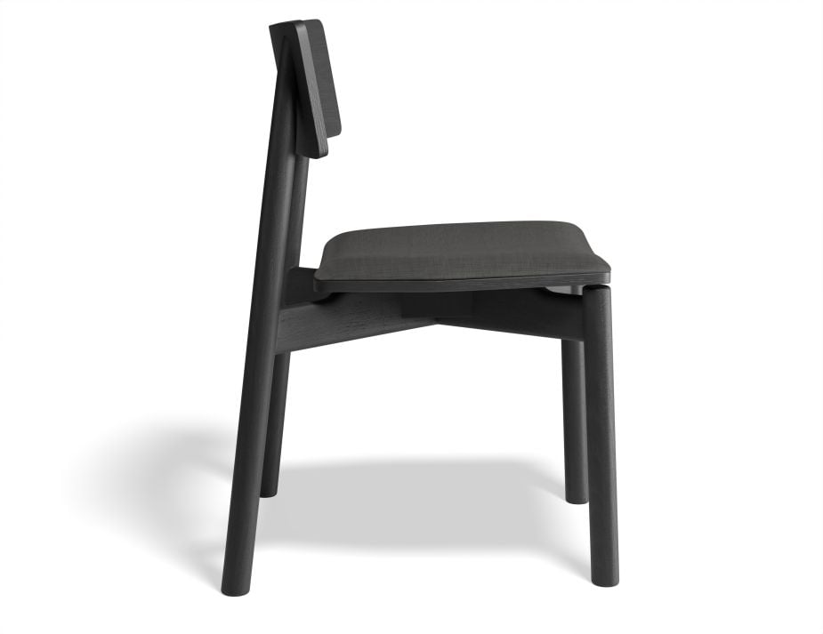 Andi Chair - Black Ash with Pad - Charcoal Fabric Seat Pad