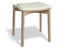 Andi Low Stool - Natural Ash with Pad - 45cm - White Vegan Leather Seat Pad