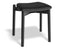 Andi Low Stool - Black Ash with Pad - 45cm - Light Grey Fabric Seat Pad