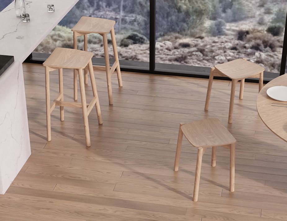 Andi Stool - Natural - Backless - 75cm Seat heigh (High Bar)