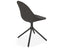 Pebble Anthracite Fabric Upholstered Chair - Sled Base - Black