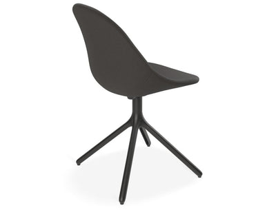 Pebble Anthracite Fabric Upholstered Chair - Pyramid Fixed Base with Castors - Black