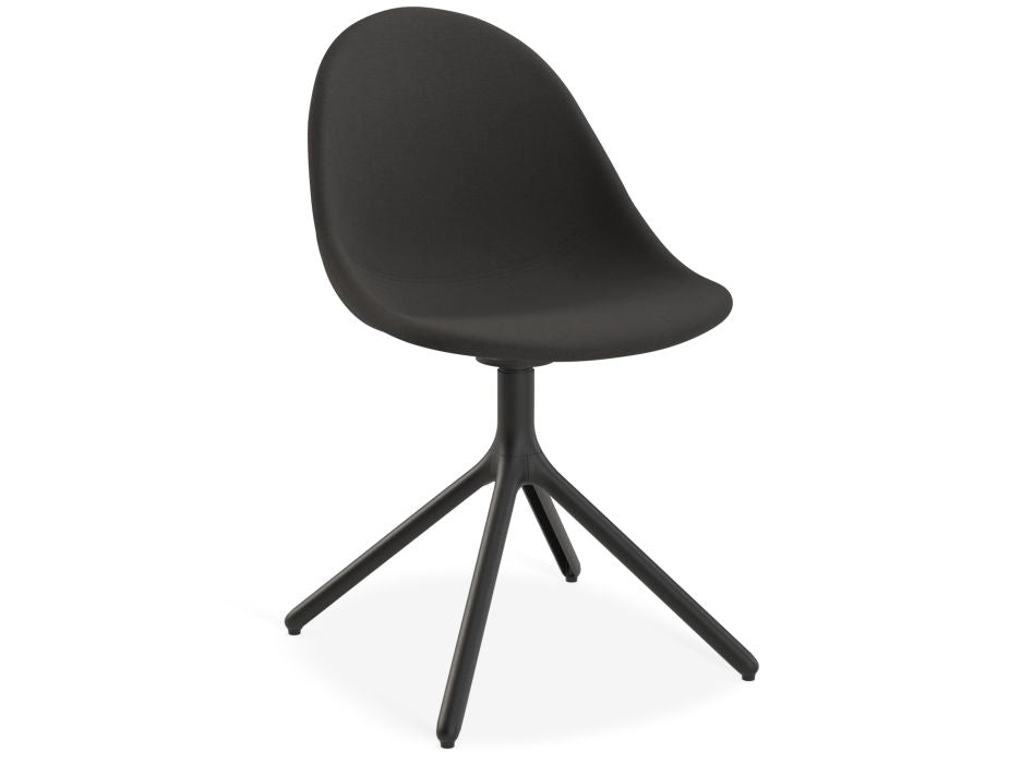 Pebble Anthracite Fabric Upholstered Chair - 4 Post - Black