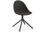 Pebble Anthracite Fabric Upholstered Chair - Swivel Base w Castors - Black