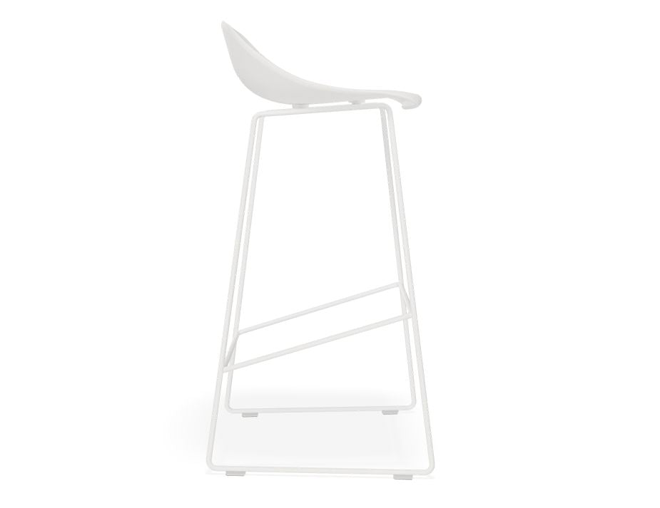 Pop Stool - White Frame and Shell Seat - 75cm Commercial Bar Height