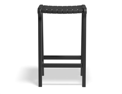 Brooklyn Backless Stool - Woven Black Seat / Black Frame