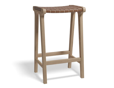 Brooklyn Backless Stool - Woven Cognac Seat / Natural Frame