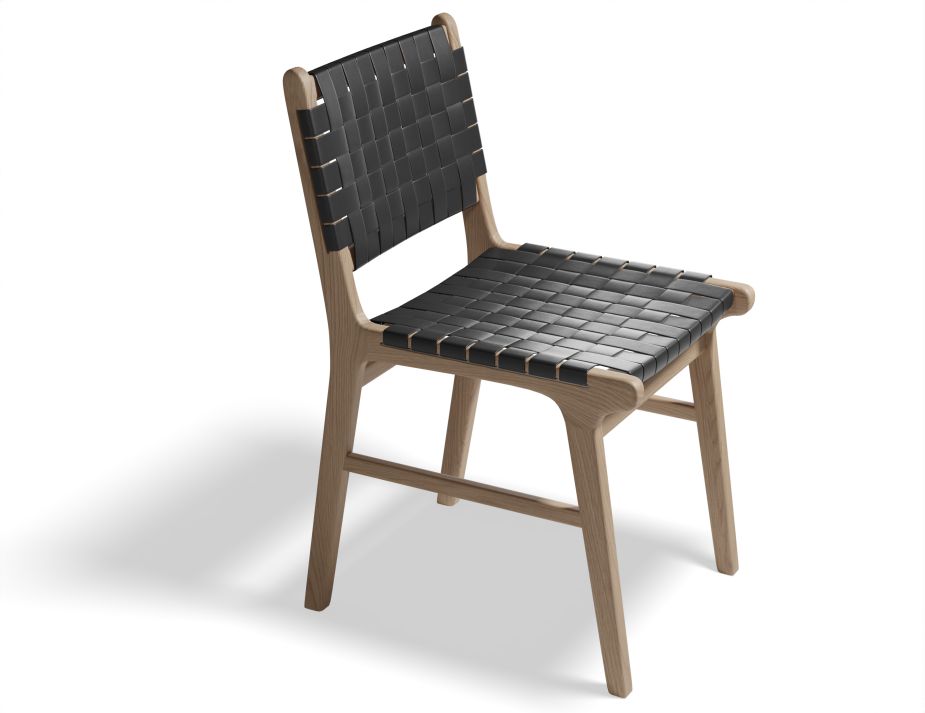 Brooklyn Dining Chair - Woven Black Seat / Natural Frame