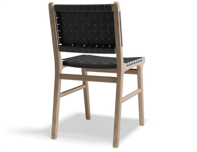 Brooklyn Dining Chair - Woven Black Seat / Natural Frame