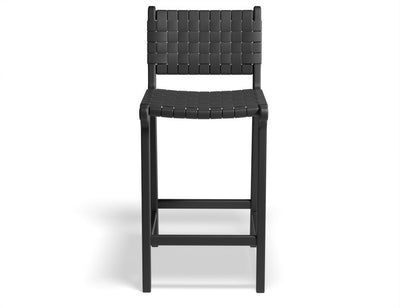 Brooklyn Bar Stool - Woven Black Seat / Black Frame