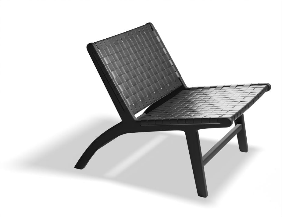 Brooklyn Lounge Chair - Woven Black Seat / Black Frame