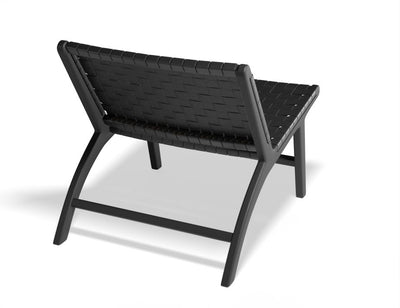 Brooklyn Lounge Chair - Woven Black Seat / Black Frame