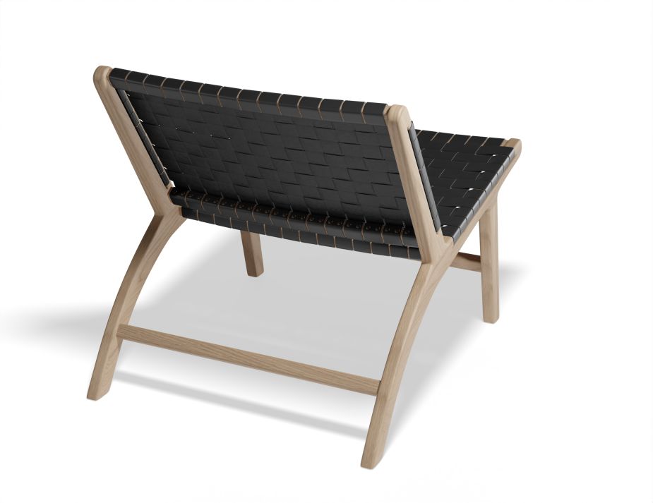 Brooklyn Lounge Chair - Woven Black Seat / Natural Frame