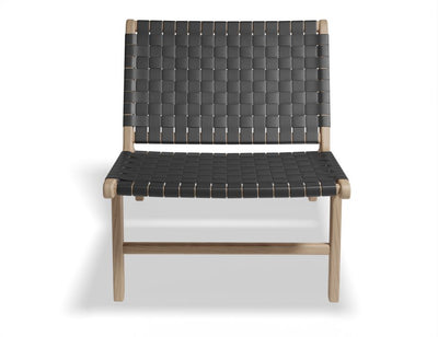 Brooklyn Lounge Chair - Woven Black Seat / Natural Frame