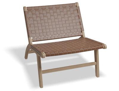 Brooklyn Lounge Chair - Woven Cognac Seat / Natural Frame