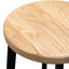 65cm Bar Stool -With Natural Timber Seat - Black Frame (Set of 2)