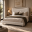 Artiss Queen Bed Frame with Boucle Headboard, Beige, 300kg Capacity
