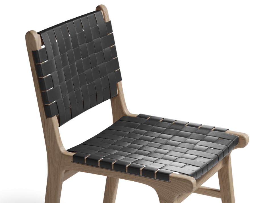 Brooklyn Dining Chair - Woven Black Seat / Natural Frame