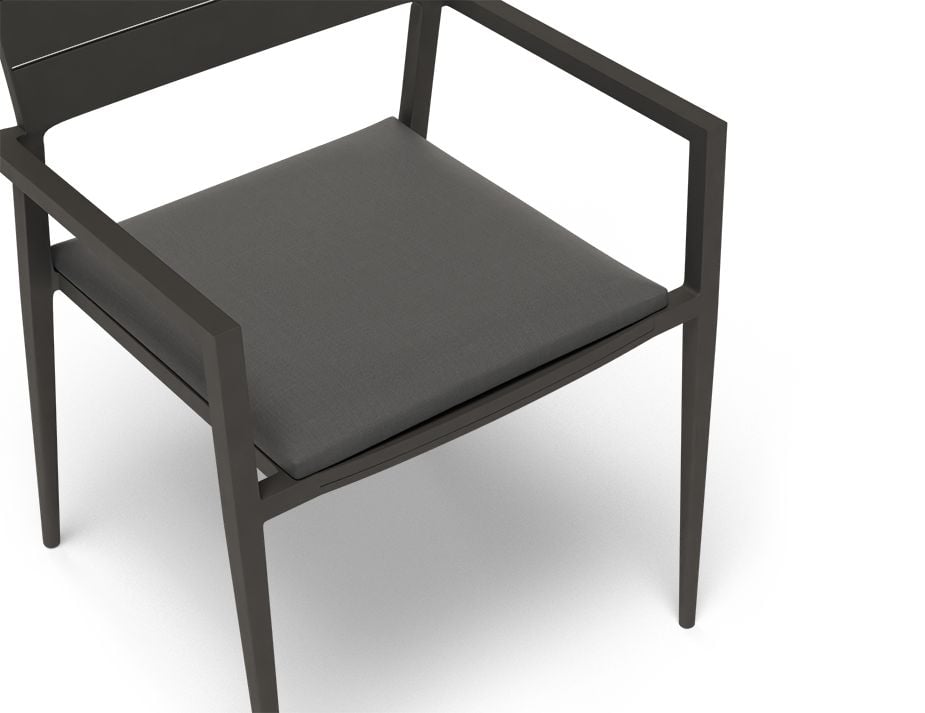 Halki Chair - Outdoor - Charcoal - With Dark Grey Cushion