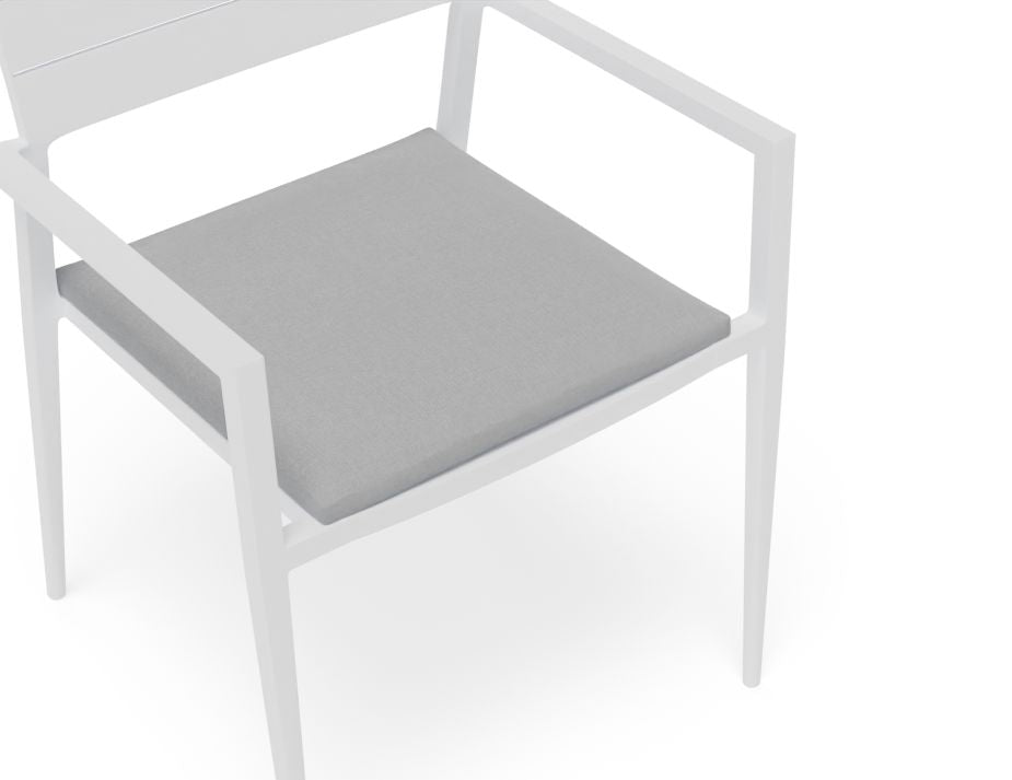 Halki Chair - Outdoor - White - With Light Grey Cushion