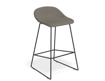 Pop Stool - Black Frame and Fabric Grey Seat - 75cm Commercial Bar Height