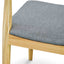Elbow Dining Chair - Natural with Light Grey Fabric Seat (Set of 2)