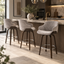 Artiss Bar Stools Set of 3 Kitchen Wooden Bar Stool Dining Chair Swivel Velvet