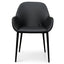 Dining chair - Black PU - Black Legs (Set of 2)