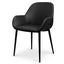 Dining chair - Black PU - Black Legs (Set of 2)