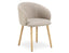 Henley Dining Chair - Timber Legs - Fawn Beige Fabric
