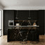 Aiden Black Steel Kitchen Stool - Black Linen
