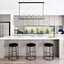 Aiden Black Steel Kitchen Stool - Black Linen